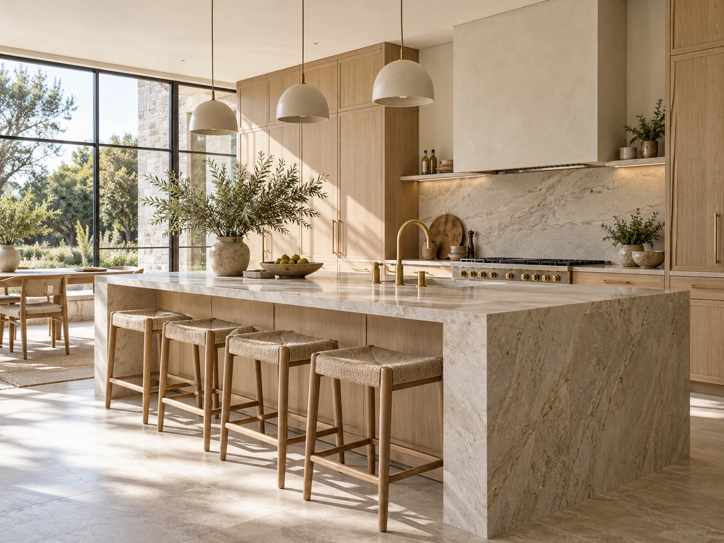 Light oak & natural stone — Kitchen concept. Click to enlarge.